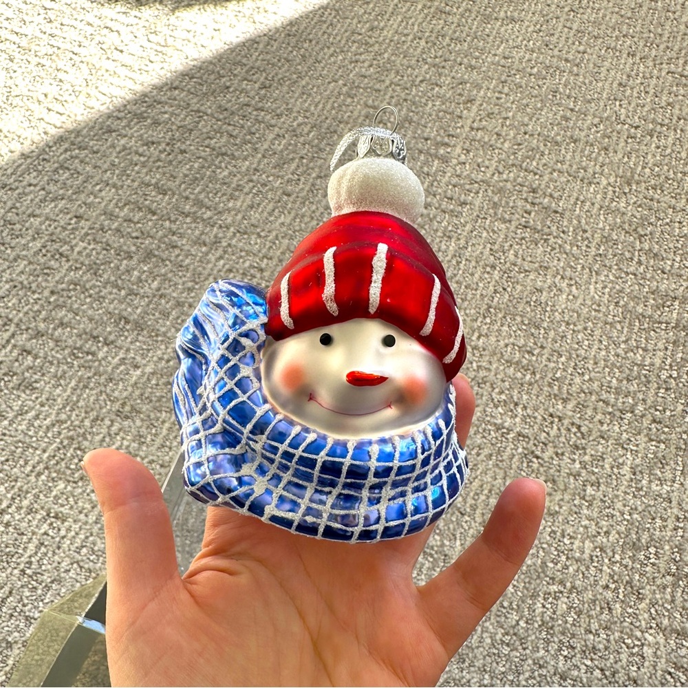 NWT Festive Snowman Ornament with Red Hat